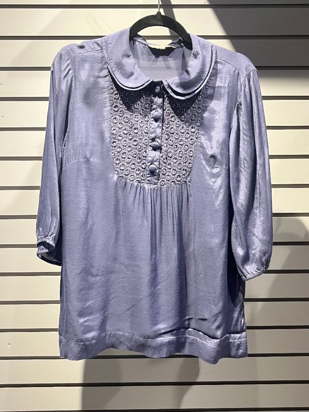 RW & CO. LavenderPeter Pan Collar Blouse